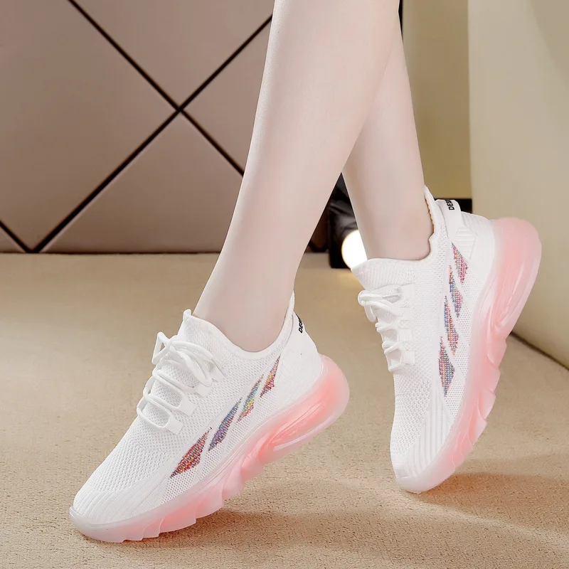 

Кроссовки женские сетчатые на шнуровке, легкие спортивные повседневные, дышащие, модная обувь для тенниса, бега, 2021