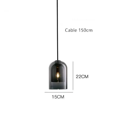 Smoke grey glass Дымовые серые янтарные стеклянные люстры для столовой освещение спальня Подвеска у кровати лампа Лофт подвесной светильник E14 110 V/220 V подвеска - Цвет корпуса: Smoke grey glass