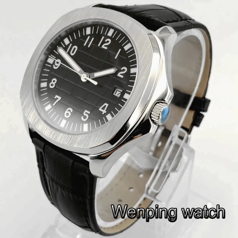 Часы мужские механические водонепроницаемые с серебристым циферблатом и