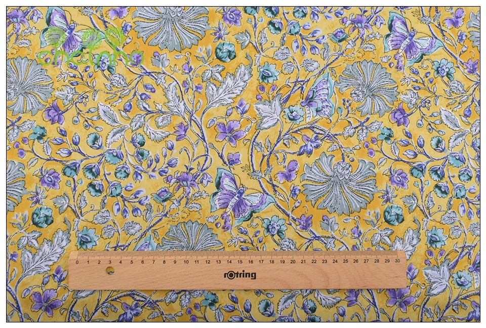 Chainho, 8 шт./партия, Цветочная серия, печатная твиловая, хлопковая ткань, Лоскутная Ткань для шитья своими руками, материал для малышей и детей, 40x50 см
