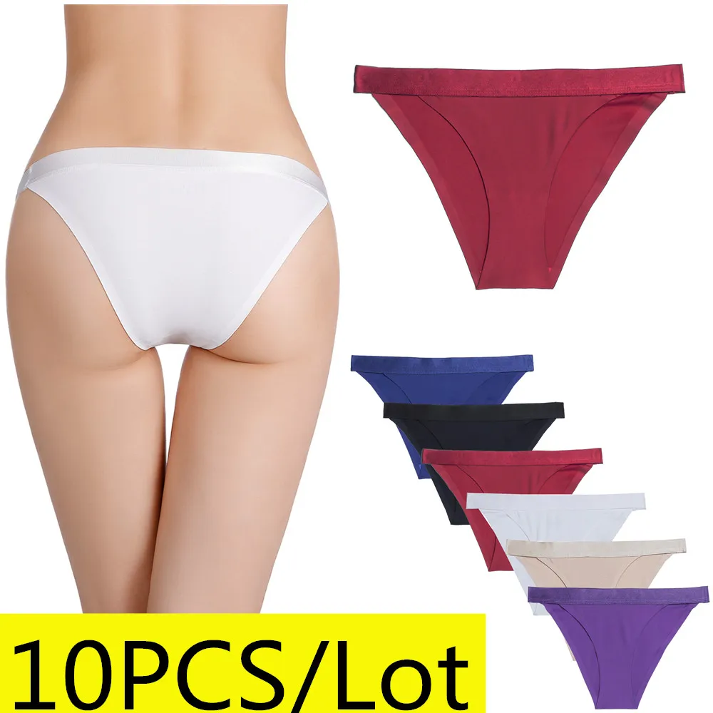 

10Pcs/Lot Wholesale Seamless Solid Women's Panties Low-rise Sexy Briefs Women's Pants Mini Girl Underpants Hot Sale Underwear