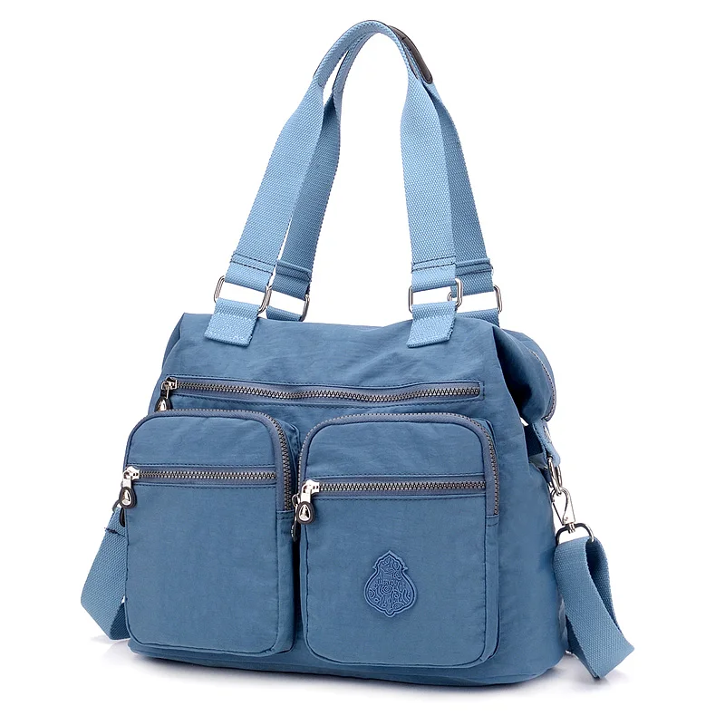 Синий Роскошная женская нейлоновая сумка через плечо, женская сумка Bolsa Feminina, водонепроницаемая сумка с высокой вместительностью для путешествий, женская сумка через плечо - Цвет: Синий