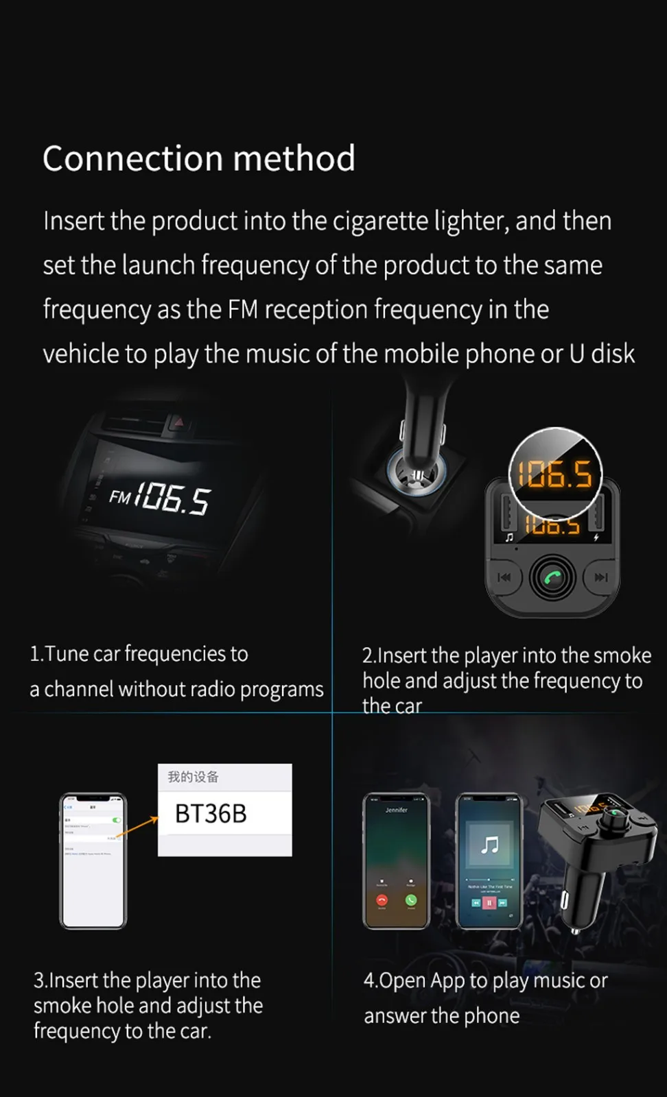 Горячее предложение! Распродажа! многофункциональный Bluetooth Автомобильный fm-передатчик MP3-плеер Bluetooth V5.1 Hands Free радио адаптер Комплект 2 USB зарядное устройство# P5