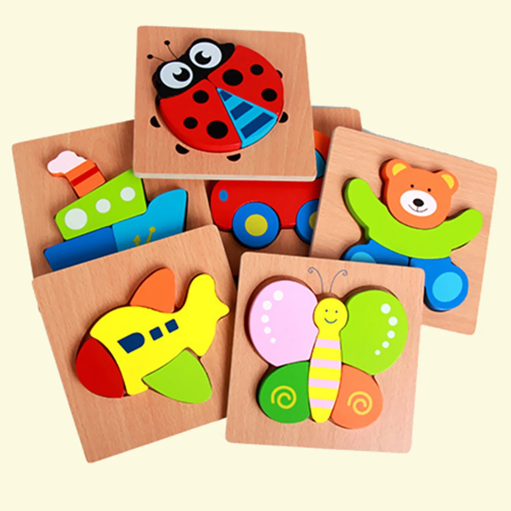 

Animal Cartoon Hand Grasping Board Toy Children Wooden Cartoon Animal Puzzle Three-Dimensional Jigsaw Building Block Toy