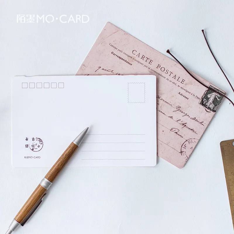 

30pcs/box Memories of Restoring Postcards Handwritten English Vintage Style Hand Account Material Gift Memo Greeting Postcards