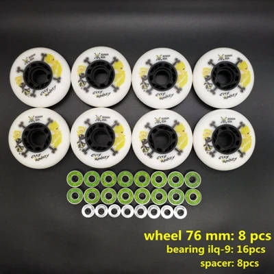 Роликовые коньки колеса 85A катания колеса ABEC-9 - Цвет: 76 white