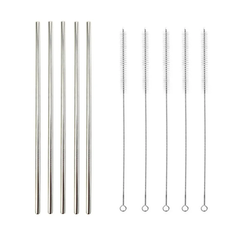 Многоразовая 304 нержавеющая сталь Изогнутая Питьевая соломенная щетка для