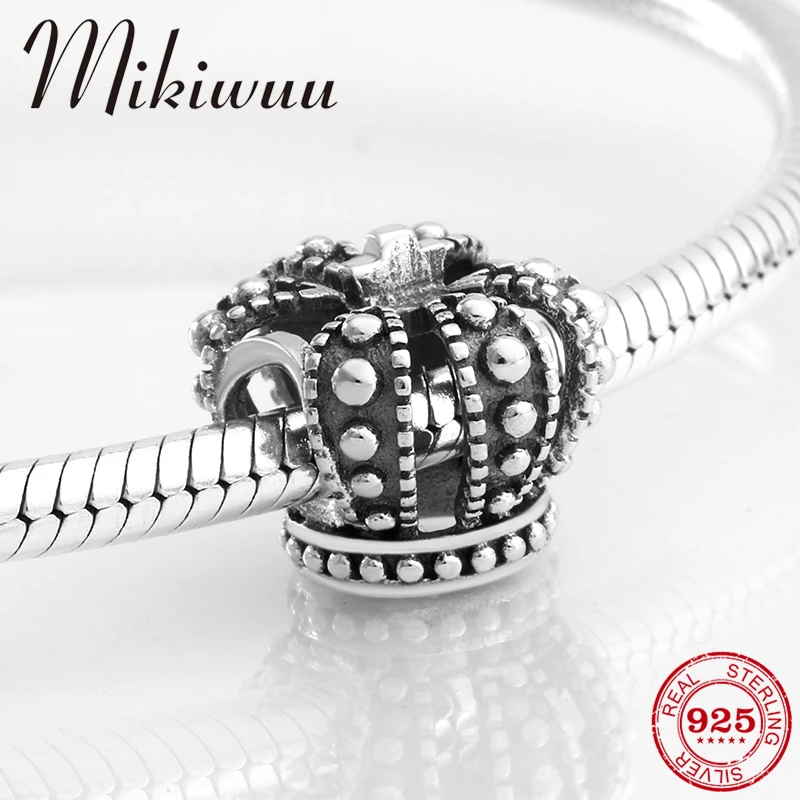 Красивая Королевская корона из настоящего серебра 925 пробы изящные бусины для