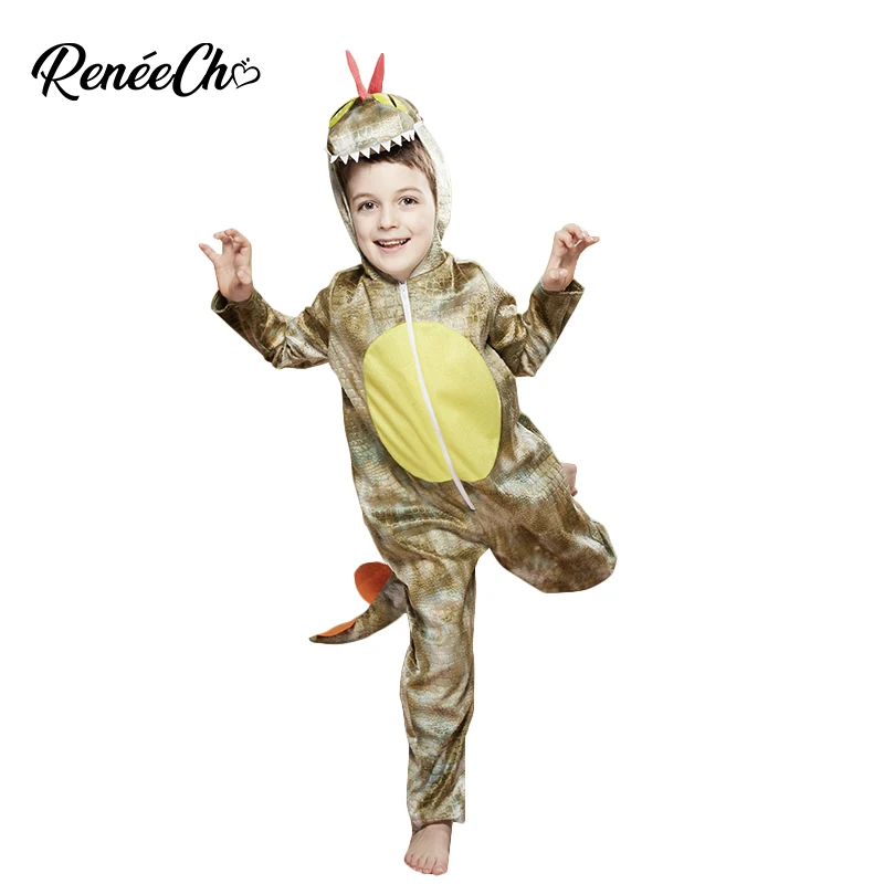 Reneecho Child Dinosaur Costume Halloween For Kids Animal Jumpsuit Boys Birthday Party Carnival Purim Cosplay |