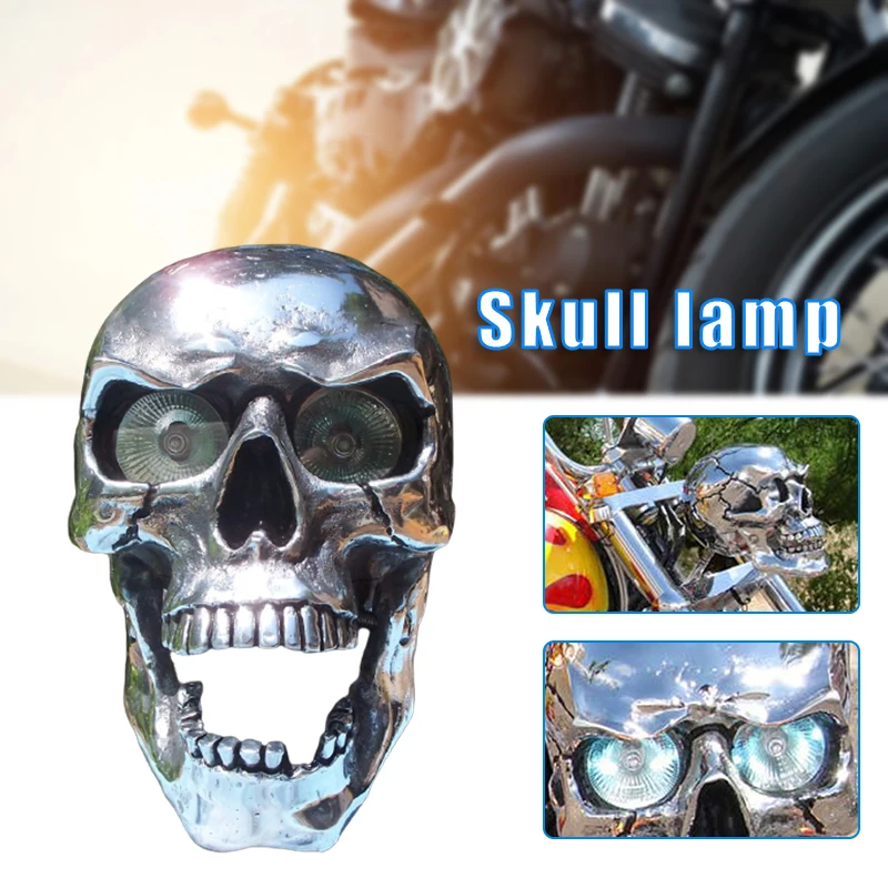 

Hot Skull Headlight At Universal LED Motorcycle Decorative Lamp Waterproof Motorcycle Accessory