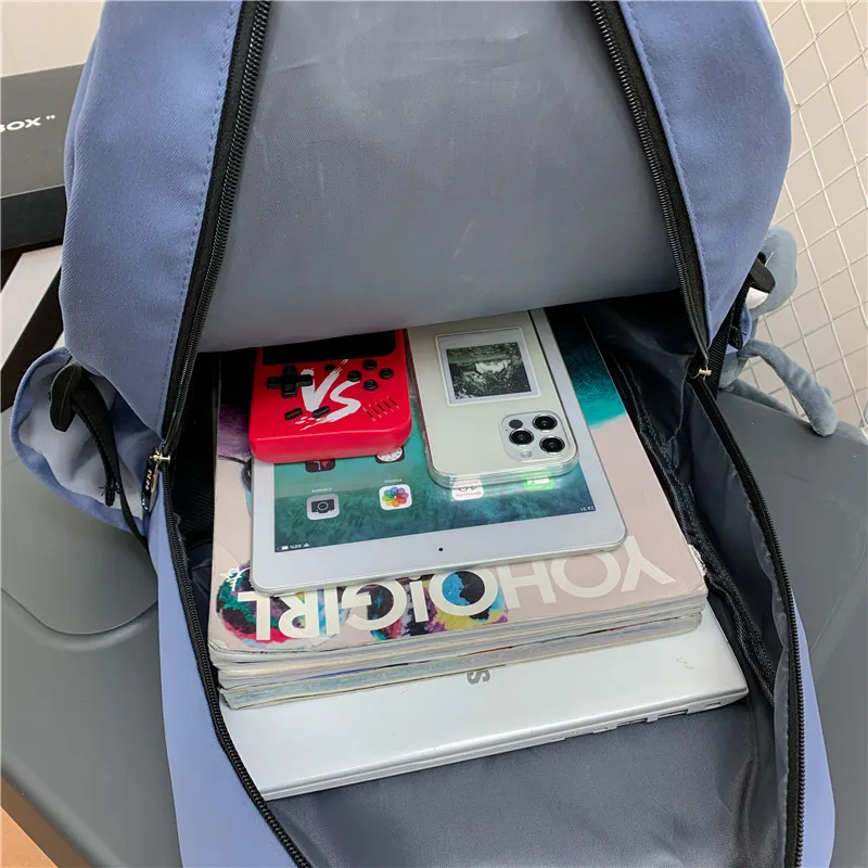 

Women's Nylon Backpack for Lady Travel School Bags for Teenagers Girls Small Pendant Backpacks Female Anti Theft Bagpack Mochila