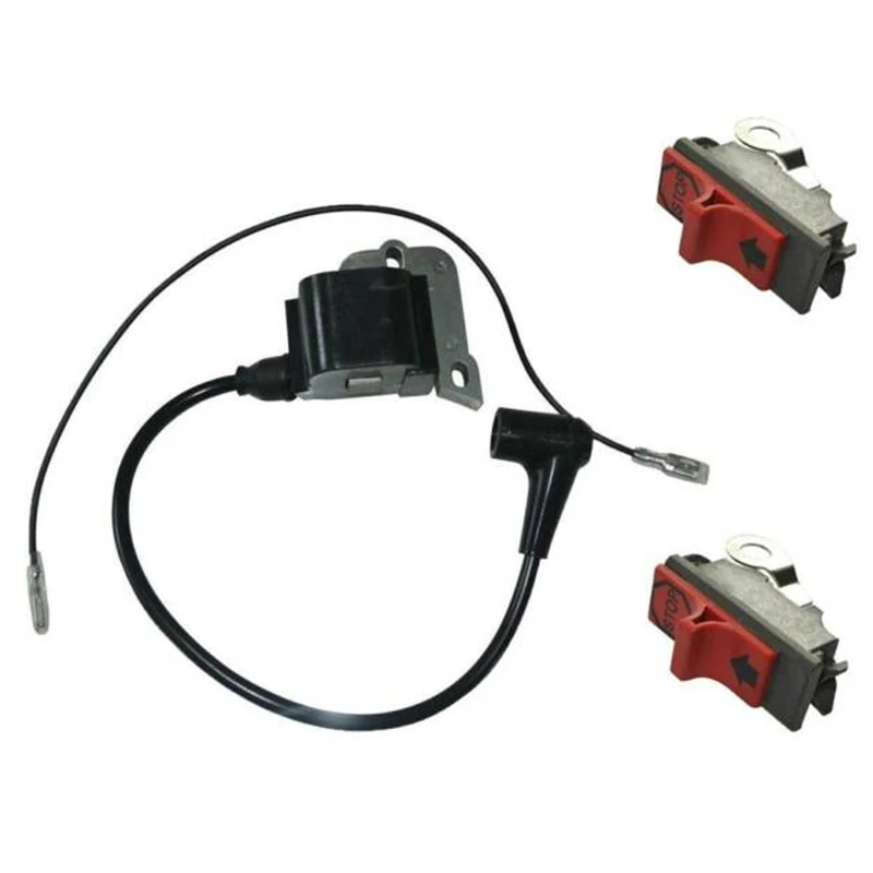 1X катушка зажигания + 2X переключатель для Husqvarna 50 51 55 61 254 261 262 266 268 272 272XP K650 K700 K850 K950