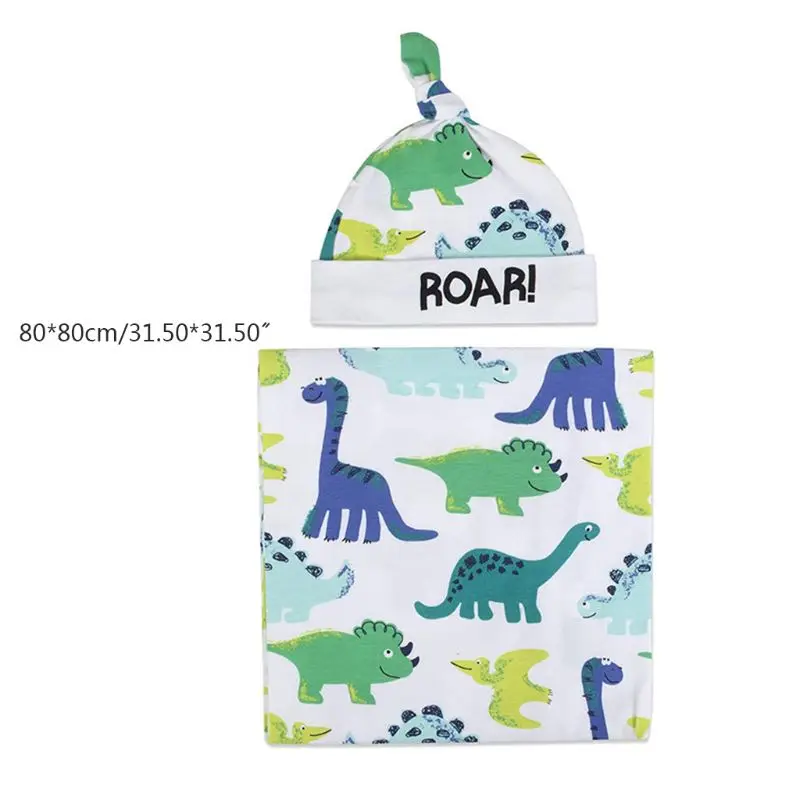 

2Pcs/Set Newborn Baby Receiving Blanket Headband/Hat Cotton Sleeping Bag Toddler Infant Swaddle Wrap Towel