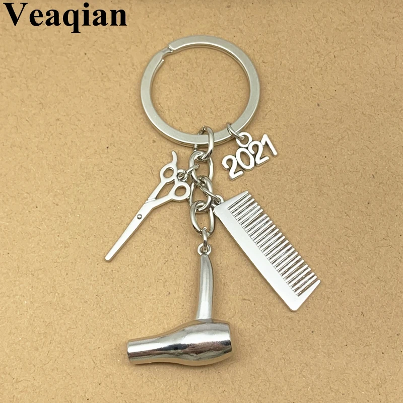 Новый модный креативный брелок Брелок-ножницы милый Женский гребень фен