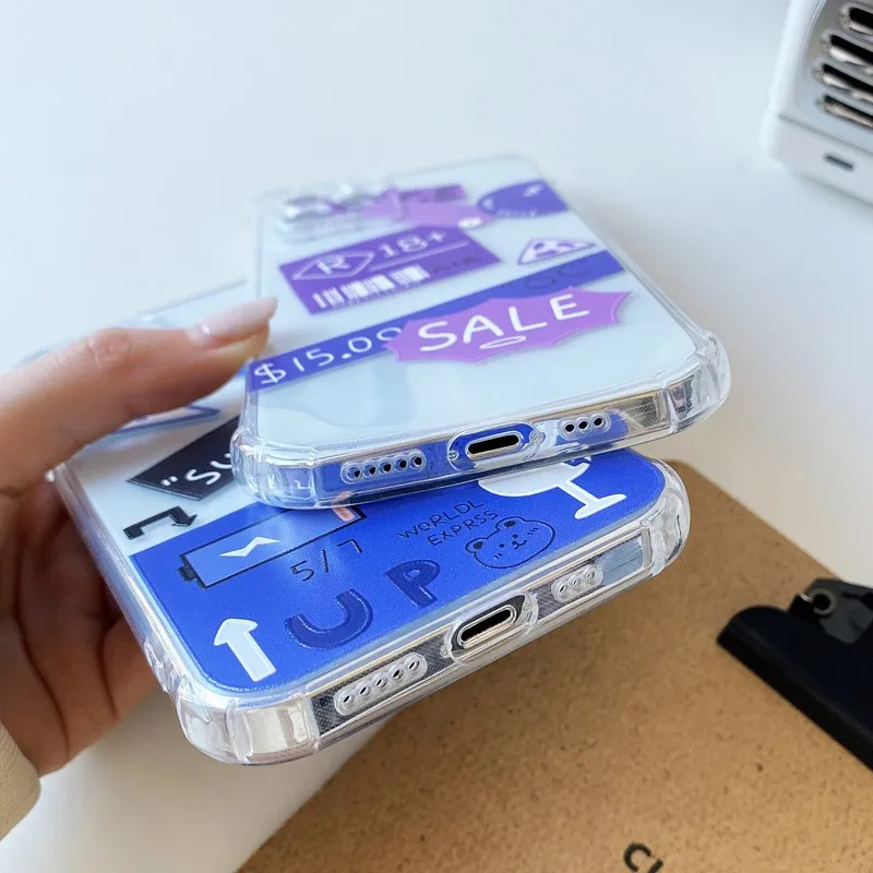 

Cool Label Simple Art Lines Shockproof Clear Soft Silicone Phone Case For iPhone 11 12 Pro Xs Max Mini XR X 7 8 Plus Black Cover