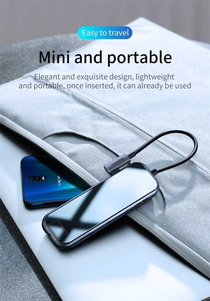 Baseus USB Type C HUB to HDMI RJ45 Multi USB 3.0 USB3.0 Power Adapter For MacBook Pro Air Dock 3 Port USB-C USB HUB Splitter Hab