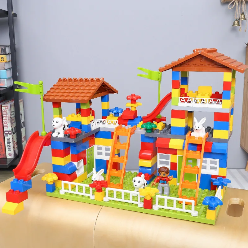 89PCS Big Building Blocks Colorful Bulk Bricks With Figure Accessories Compatible big blocks DIYToys for Children Gifts | Игрушки и