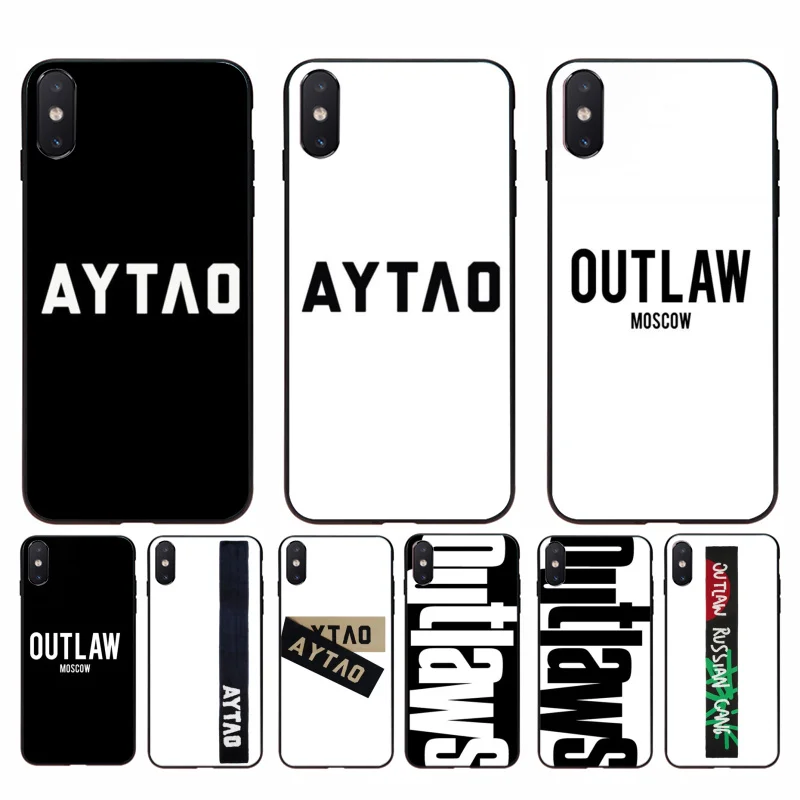 Yinuoda Outlaw айтао черный мягкий резиновый чехол из ТПУ для телефона iPhone 8 7 6 6S Plus X XS MAX 5