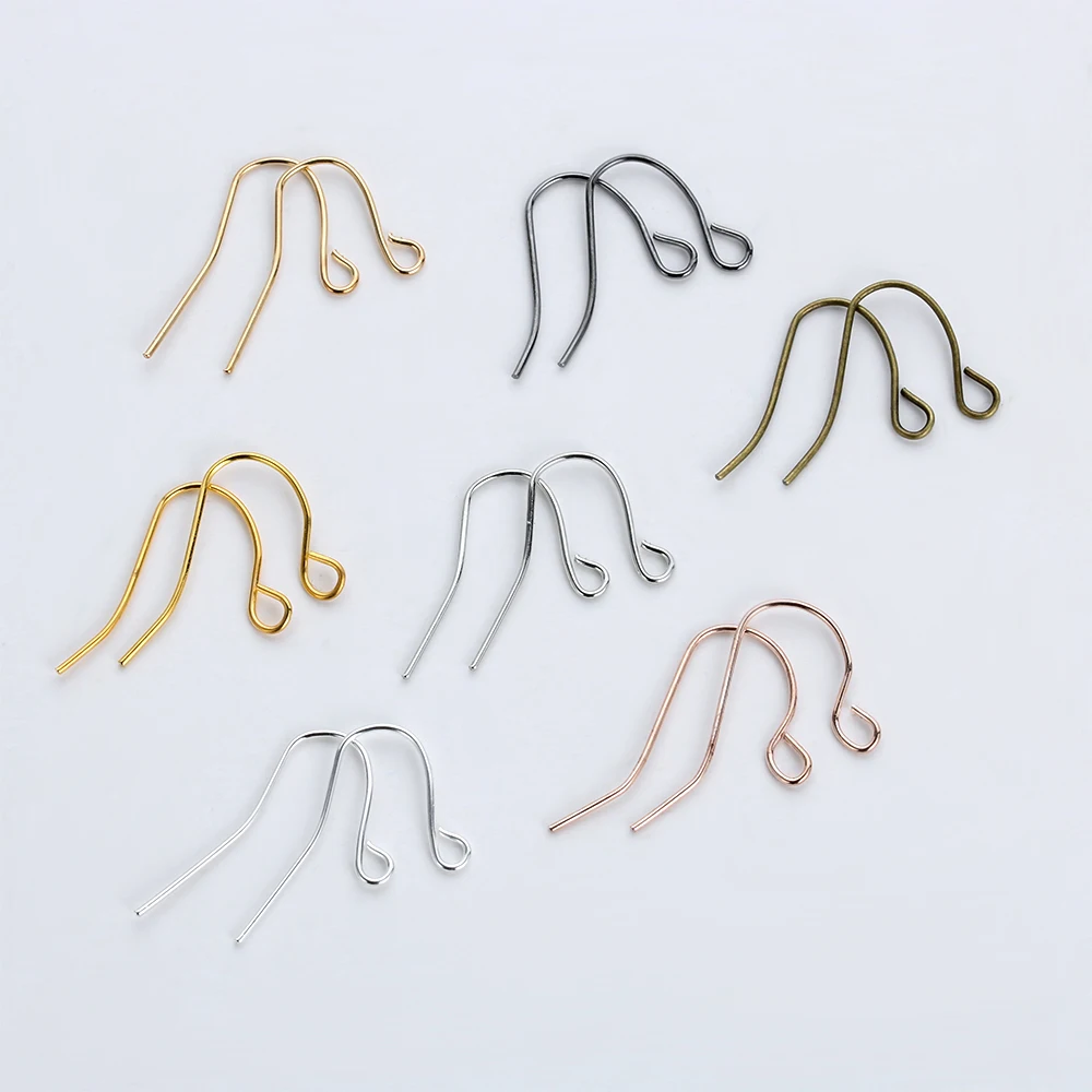 100 шт./лот 21*12 мм серебряные золотые бронзовые серьги крючки для сережек застежки