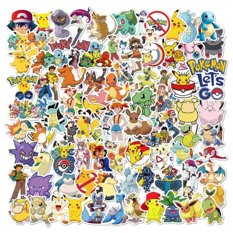 

10/30/50PCS Japanese Anime Cartoon Pokemon Graffiti Mobile Phone Skateboard Suitcase Laptop Waterproof Sticker Wholesale
