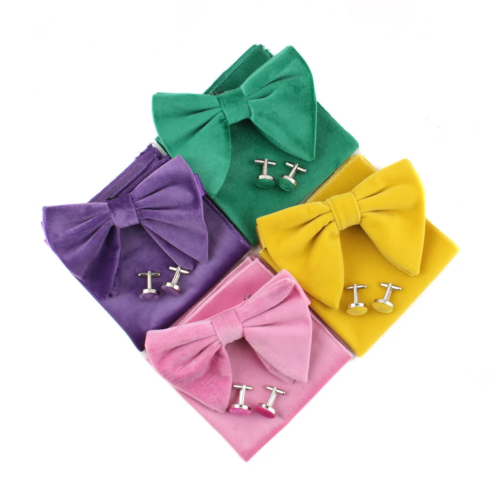 Linbaiway набор из микро замшевых галстуков бабочок мужской Карманный квадратный