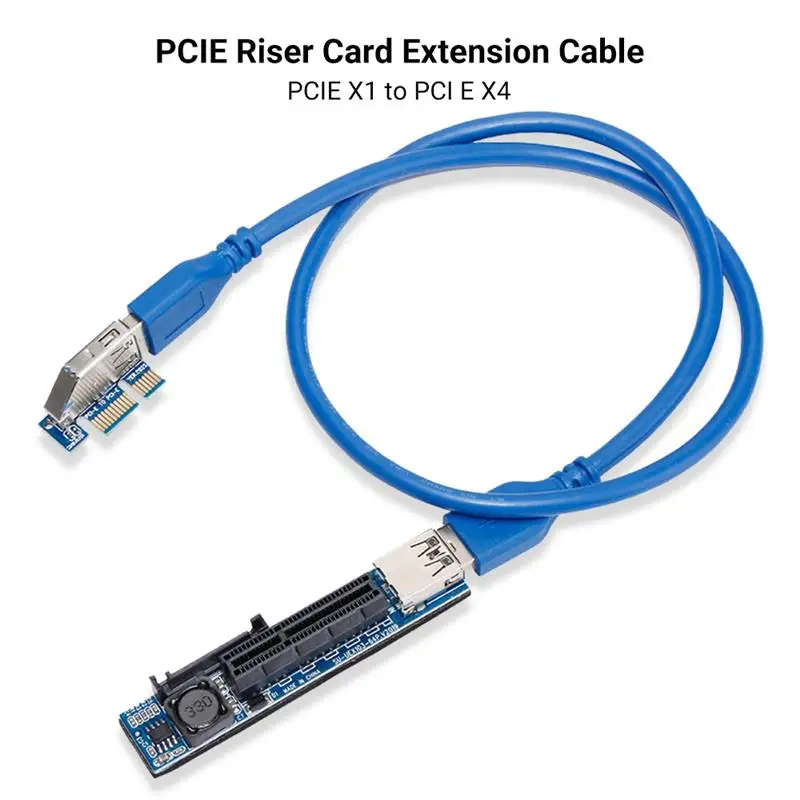 

PCIE Riser Card Adapter PCIE X1 To PCI-E X4 Extension Cable SATA USB 3.0 Extender Raiser Card Add On Card PCI Express Computer