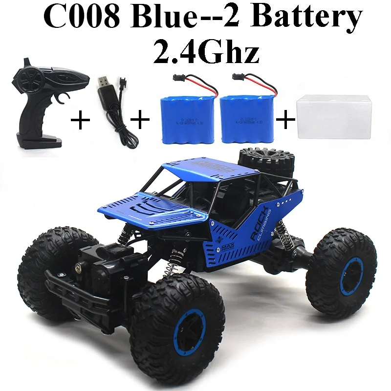 C008-Blue-Set-2 1:16 машинка на радиоуправлении 4WD 2,4 Ghz Рок Гусеничный пульт дистанционного управления игрушки машины на радиоуправлении игрушки для детей 8888 - Цвет: C008-Blue-Set-2