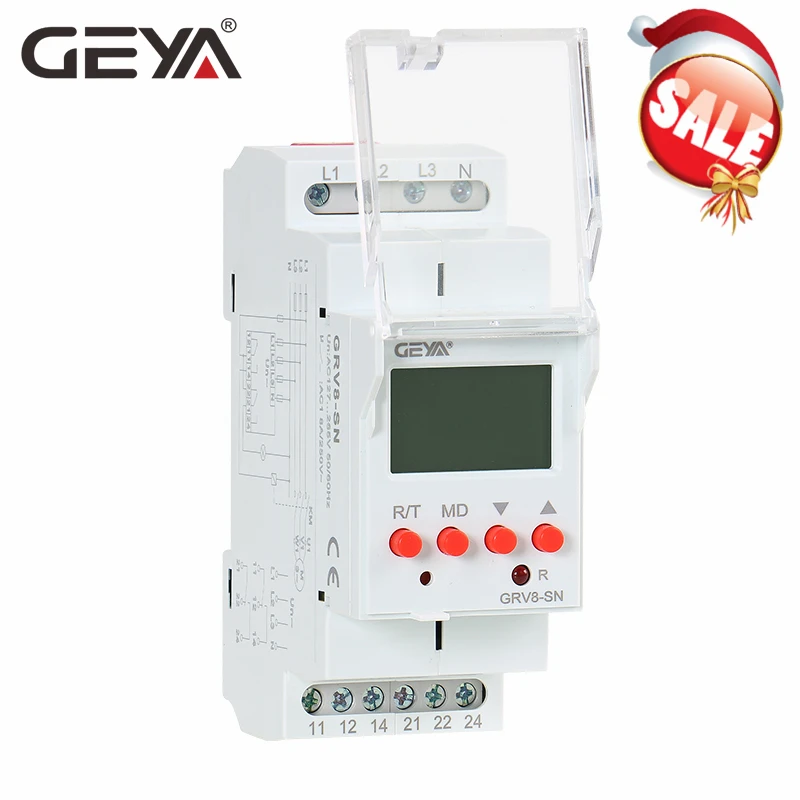 GEYA GRV8-S 3 фазы цифровой дисплей реле напряжения 8A 2SPDT мониторинг фазы реле автоматический сброс ЖК-реле