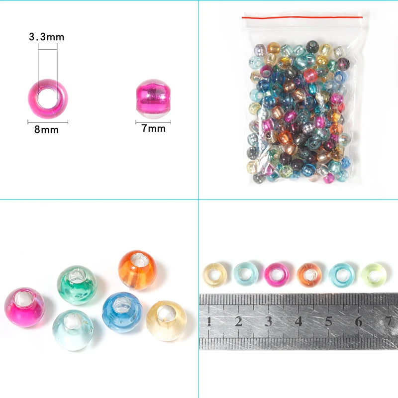

100Pcs Acrylic Beads 8mm 9mm Mix Color Full Silver Space Bead For Jewelry Making DIY Bracelet Necklace