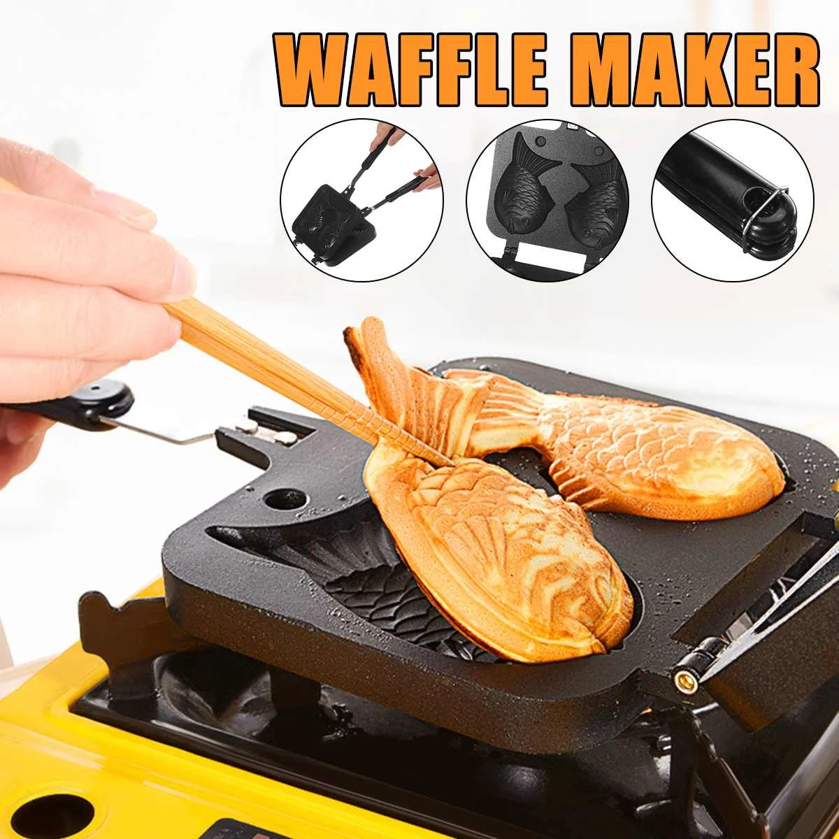 Японские Жаростойкие формы для вафель Taiyaki кастрюля 2 литые инструменты