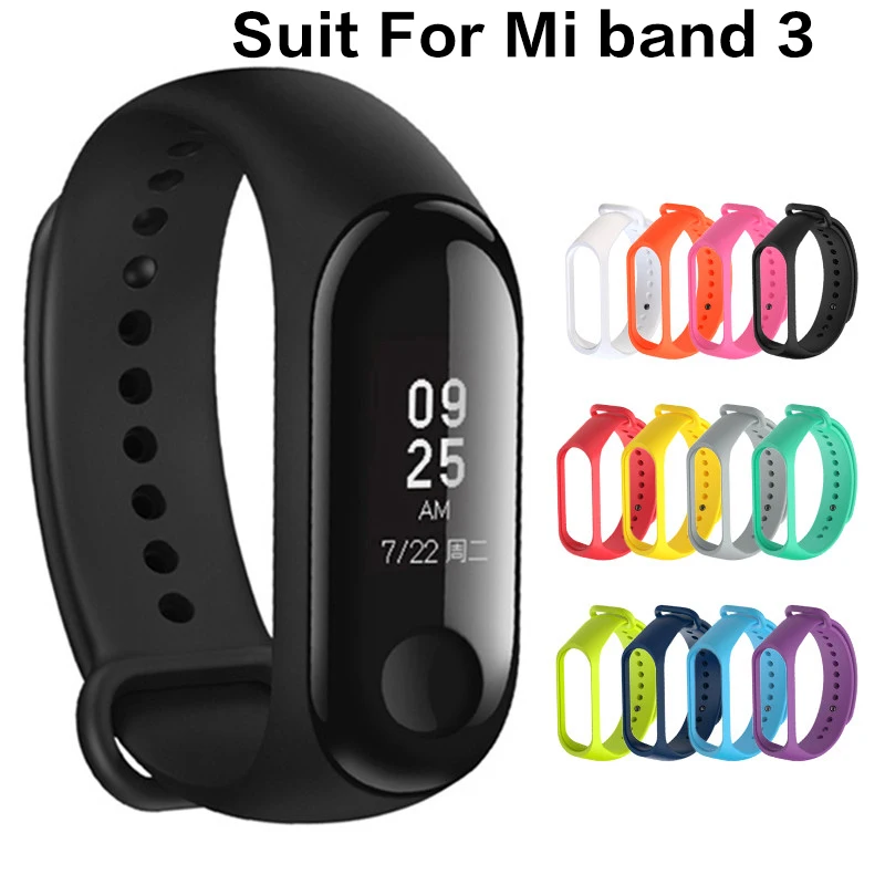 Ремешок для смарт-браслета Xiaomi MI Band 3 сменный силиконовый браслет наручных часов