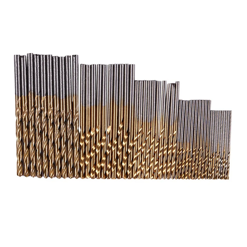 

GTBL 50Pcs 1/1.5/2.0/2.5/3mm Titanium Coated HSS Drill Bit Set
