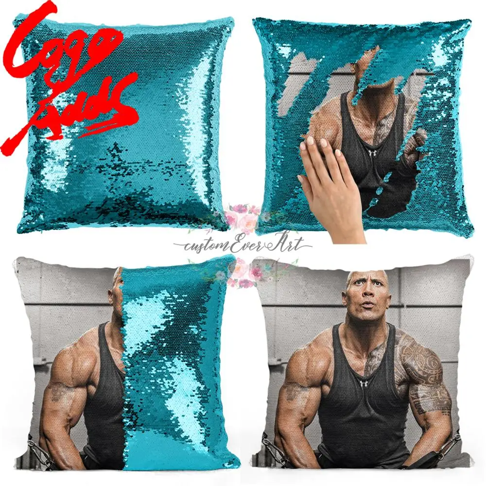 

Dwayne Johnson sequin pillow | sequin Pillowcase | Two color pillow | gift for her | gift for him | pillow | magic pillow