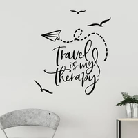travel quotes wall decal adventure birds plane wall stickers vinyl travel office wall decor home bedroom decoration mural z984