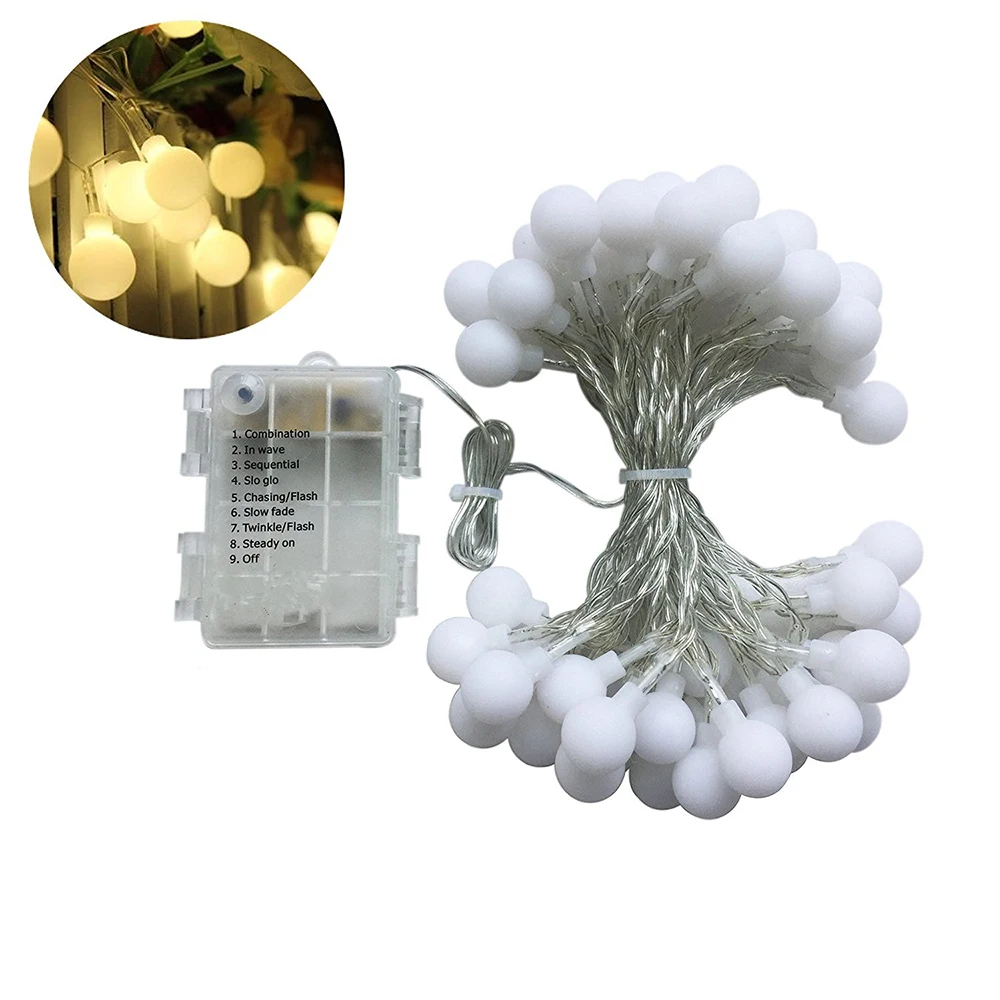 

Frosted Small Ball String Lights Romantic Room Ornament Christmas Lights Wedding Party Decoration Lights