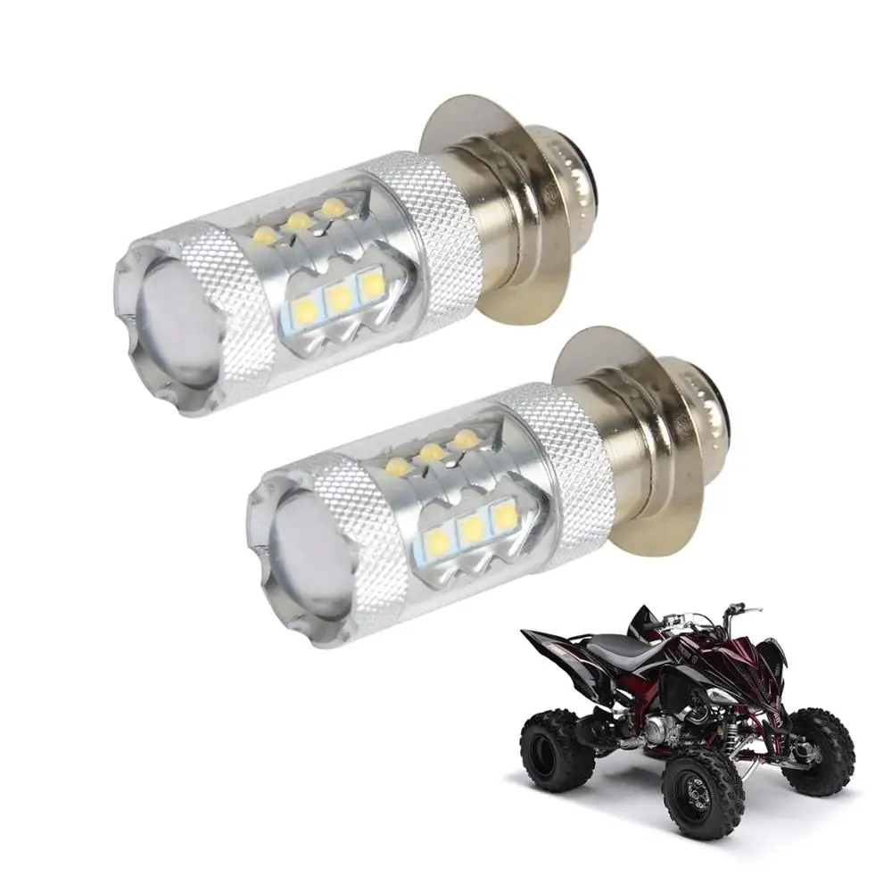 

12V-30V White LED Head Light Lamp For 250 350 700 700R 125 450 660 YFM YFZ YXR Big Bear