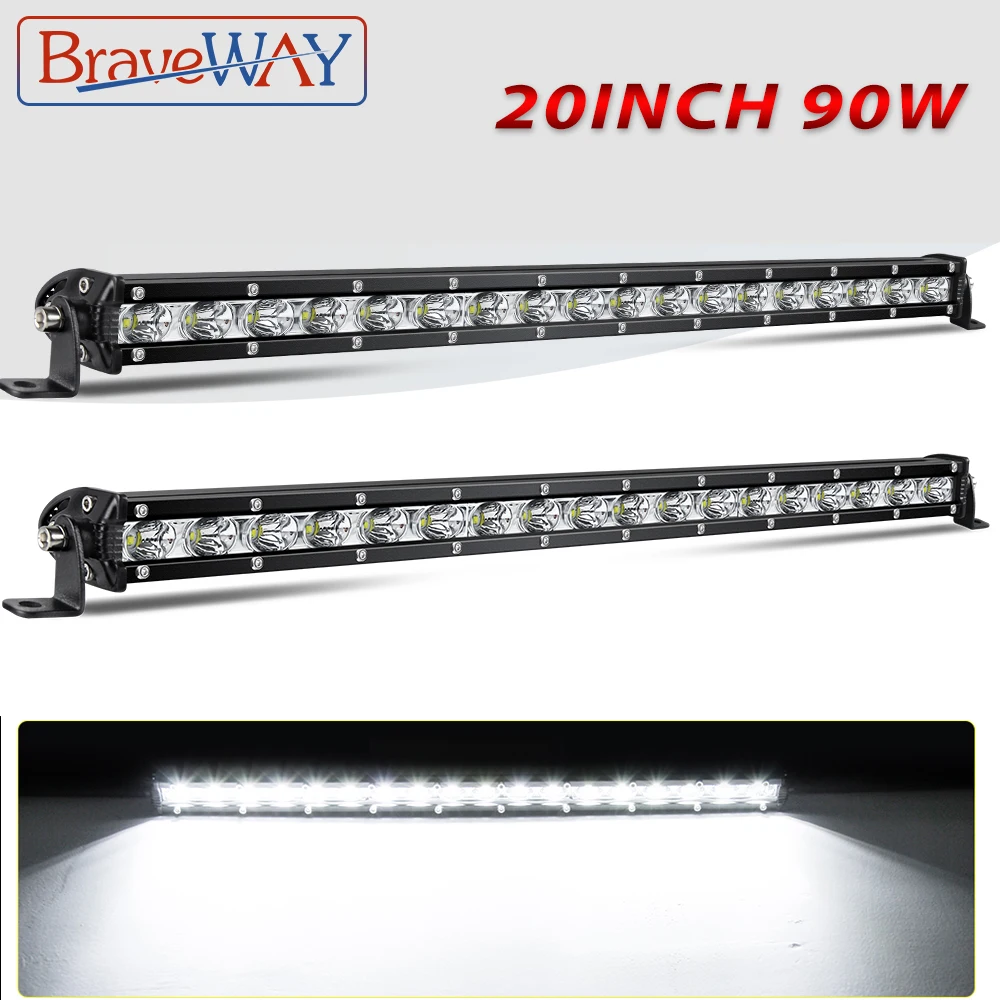 Сверхтонкая светодиодсветильник панель BraveWay Однорядный прожектор 6D 20 дюймов 90