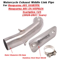 for husqvarna 401 vitpilen svartpilen 125 250 2020 2021 motorcycle exhaust escape system modify muffler mid link pipe with cover