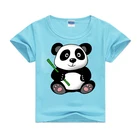 Новые модные футболки с принтом панды, летние детские футболки с коротким рукавом для мальчиков и девочек, милые Мультяшные футболки, детские повседневные топы, одежда, футболка