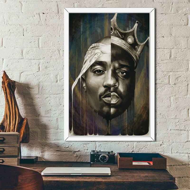 P298 известный B.I.G Бигги Смолс Тупак 2PAC Шакур хип-хоп гангста рэп художественная
