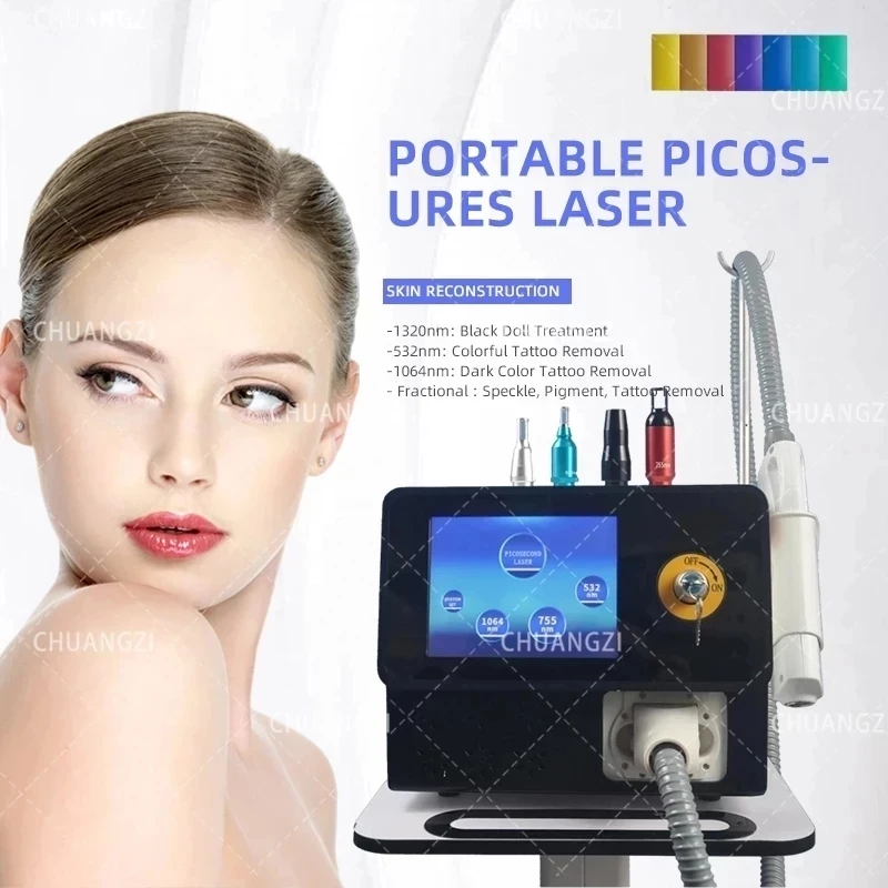 

Factory Price Picosecond 755/1064/532 Pico Laser Marking Skin Whitening Tattoo Removal For Salon