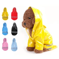 pet cat dog raincoat hooded puppy small dog rain coat pu reflective waterproof jacket for dogs dog clothes outdoor wholesale