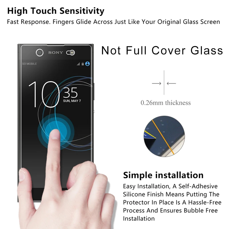 Защита экрана 9H HD Передняя пленка для Sony XA XA1 XA2 Plus ультра закаленное стекло Xperia X