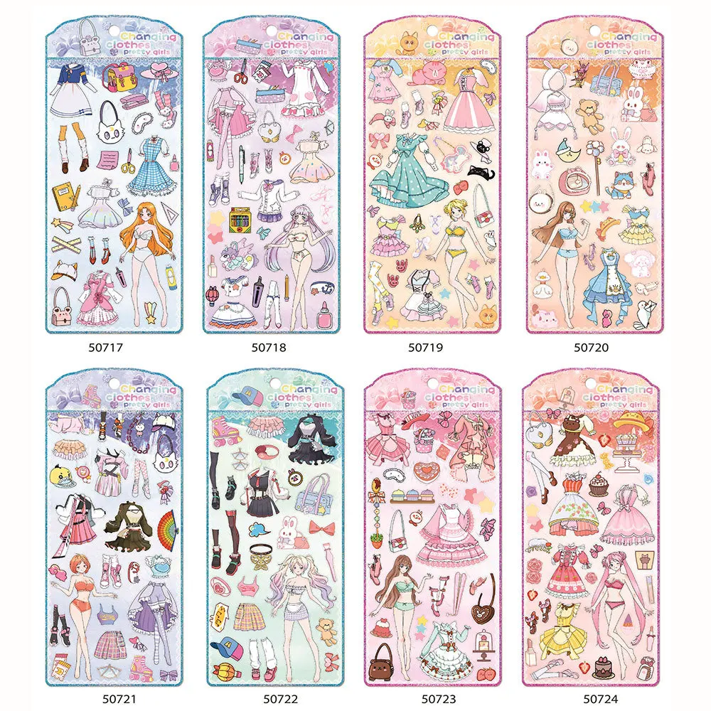 

Girls Dress Up Cartoon DIY Deco Stickers for Kids Waterproof Stationery Stickers Journal Scrapbook Hand Book Album Supplies