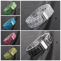 acrylic transparent plastic watchband watchstrap modify diy accessories candy colorful insurance stainless steel buckle clasp