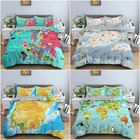 Комплект постельного белья для детей, с изображением карты мира