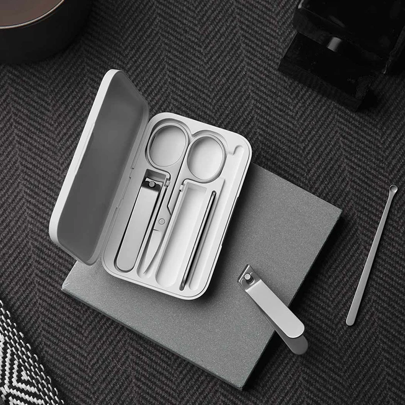 

XIAOMI Mijia Five-piece Set Stainless Steel Nail Clipper beauty scissors ear pickingfoot grinding pedicure