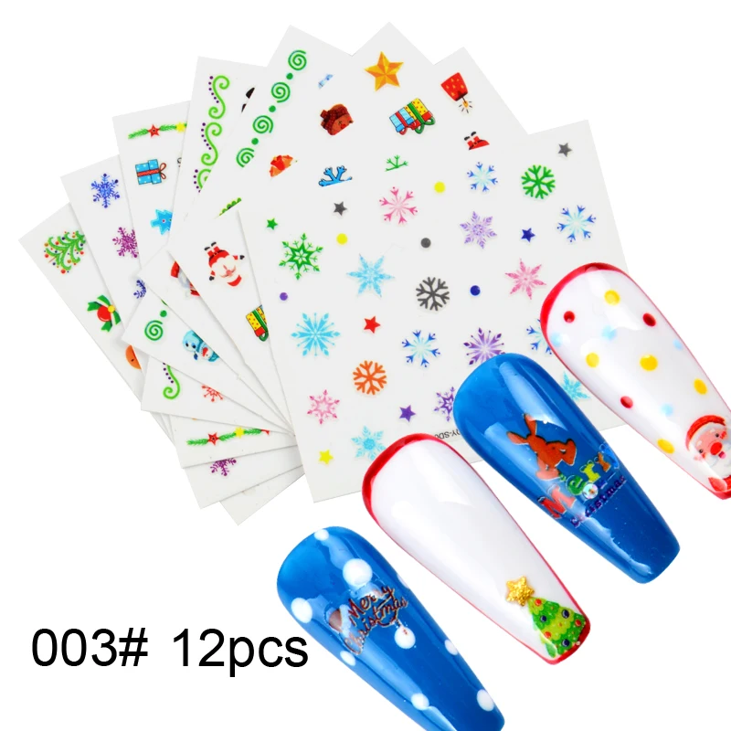 1 Набор смешанных рождественских Дизайнов 3D слайдер Обертывания Декор Маникюр