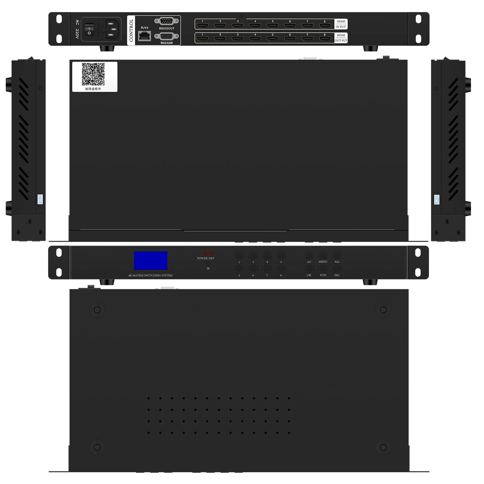 Матричный коммутатор 8 в HDMI для видеоконференций и серверов | Электроника