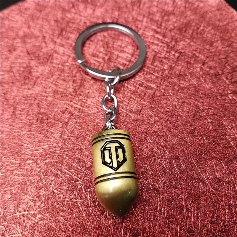 Горячий брелок World of Tanks WOT Solid bullet keyring из цинкового сплава, металлический, 2 цвета, держатель для ключей для автомобиля, подвеска для поклонников игры.